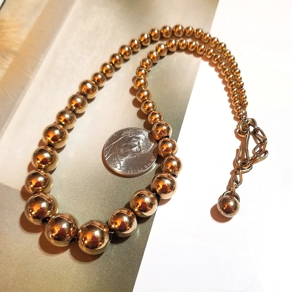 VTG Napier Gold Plated Beaded Necklace - Picture 3 of 6
